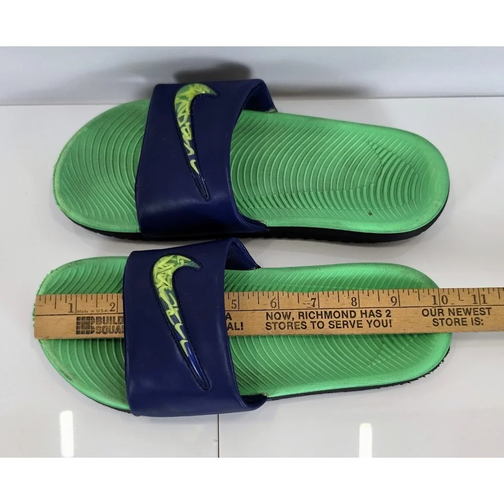 Nike Kawa Slide Kid's Size 10 Blue Green AJ7293 400